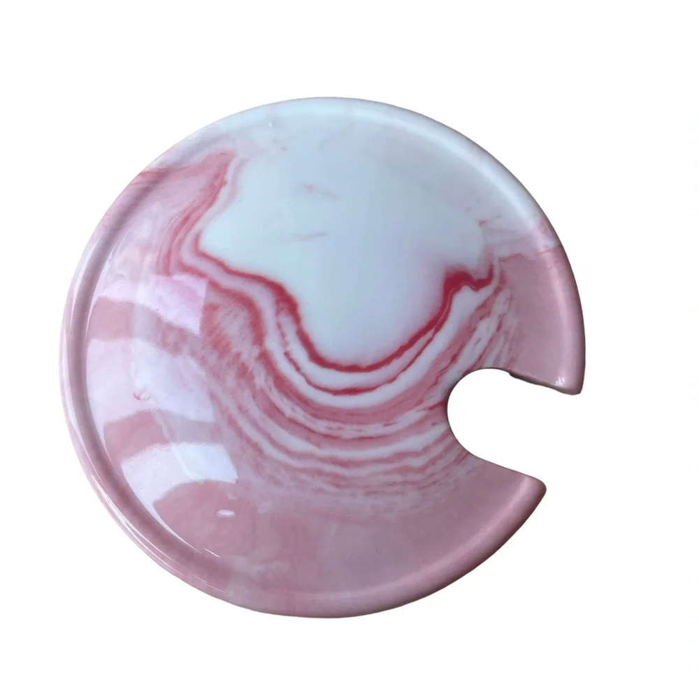 Boss Lady Ceramic Mug With Lid and Long Spoon Pink and White Marble 14 oz. - Picture 7 of 12